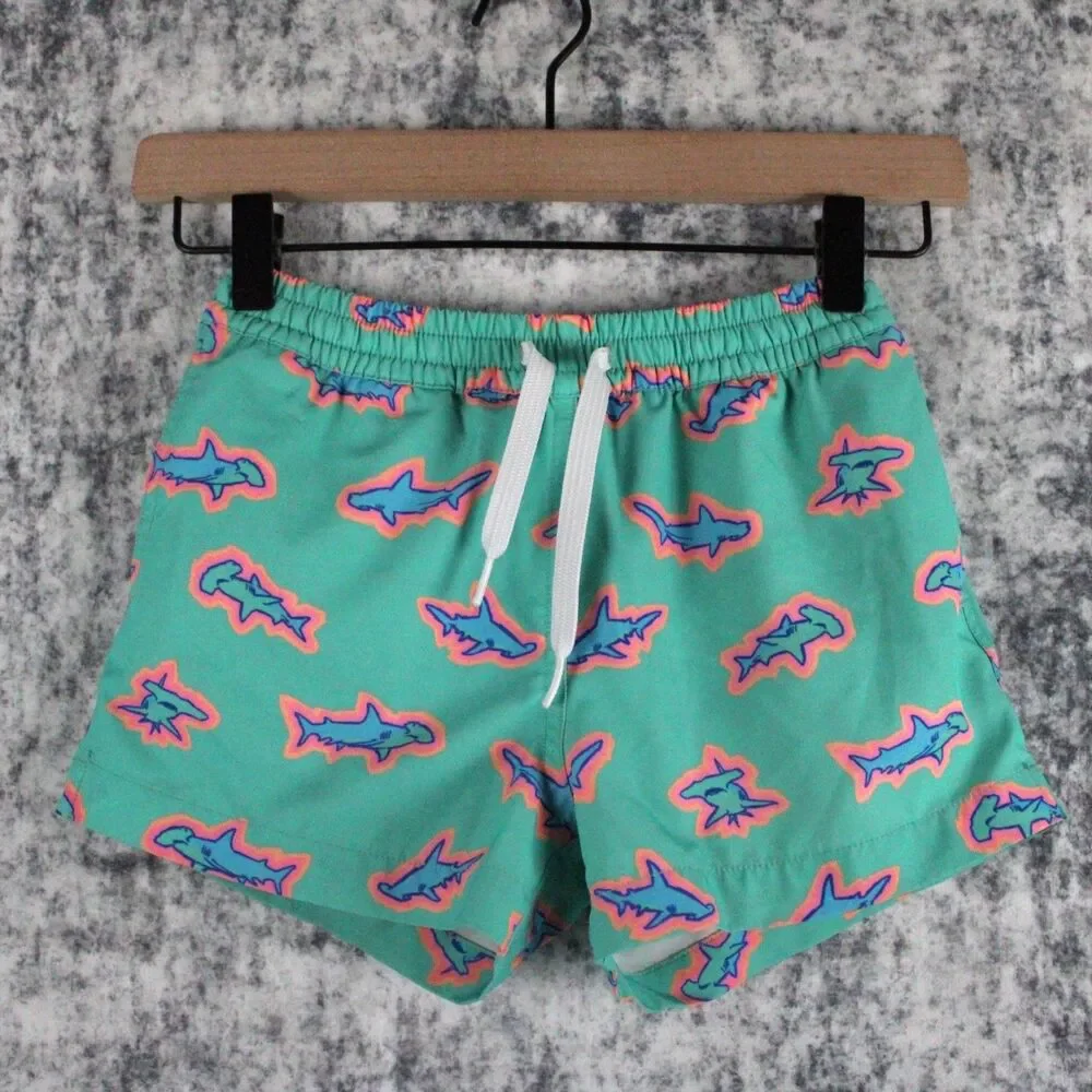 Chubbies Boys Size XS 6/7 The Apex Swimmers Hammerhead Shark Swim Shorts Lined